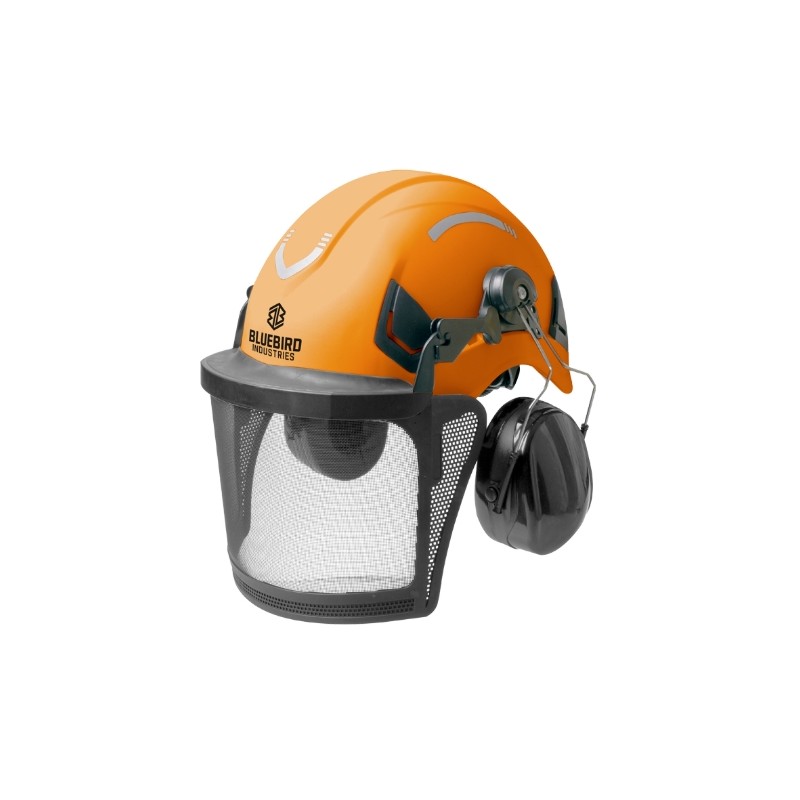 BLUEBIRD Profi-Helm mit Visier und Kopfhörern, Nylon-Mesh, 25 dB