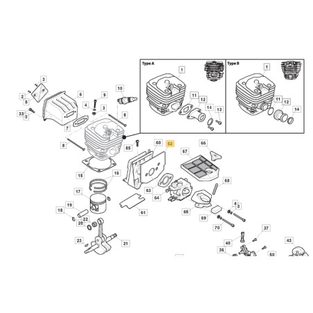 Piastra supporto presa aria motosega ORIGINALE STIGA A4500 A455 A505 118550570/0 | Newgardenstore.eu