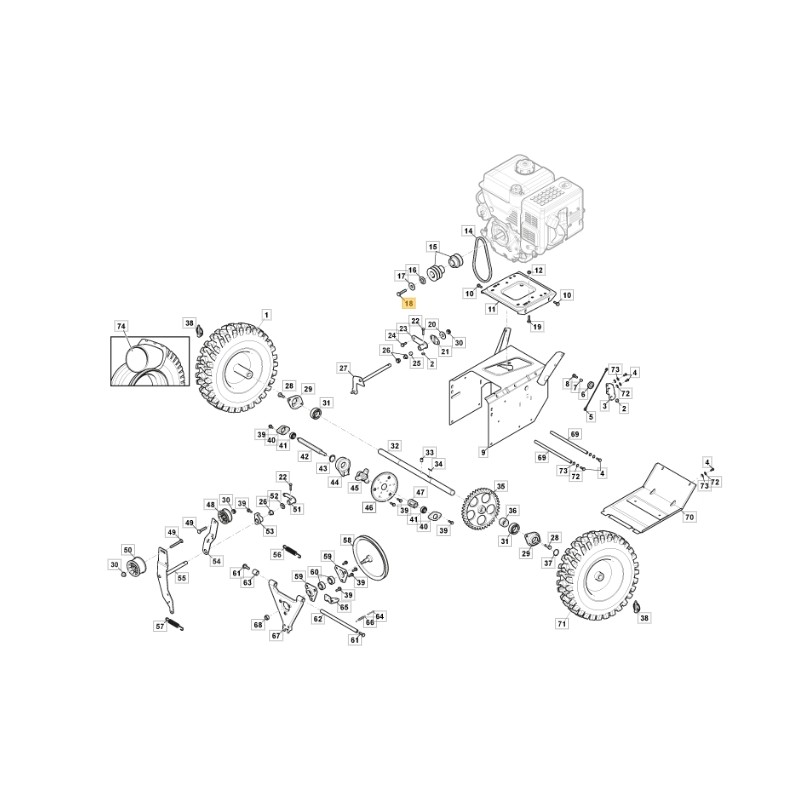 Vite M8X1X25 UNI5740 spazzaneve ORIGINALE STIGA AS56P AS62P 112793312/1