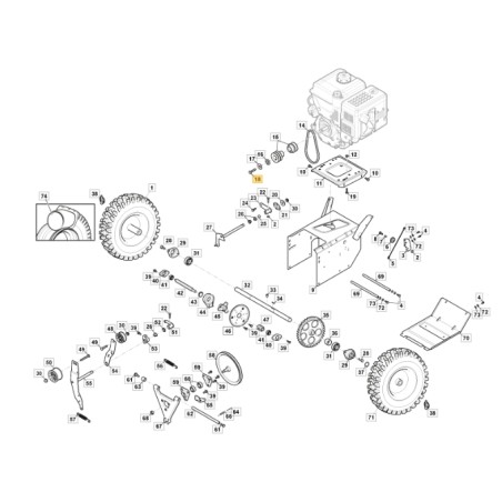 Vite M8X1X25 UNI5740 spazzaneve ORIGINALE STIGA AS56P AS62P 112793312/1 | Newgardenstore.eu