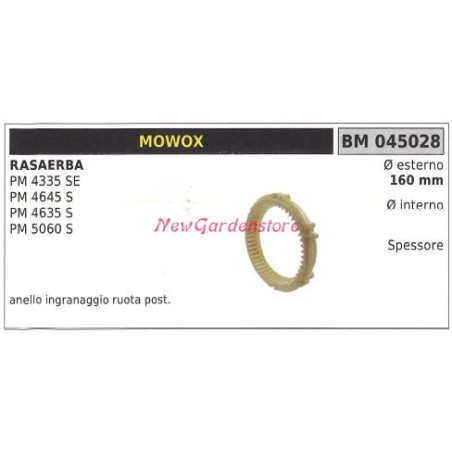 Anello ingranaggio ruota MOWOX rasaerba tosaerba tagliaerba PM4335 SE 045028 | Newgardenstore.eu