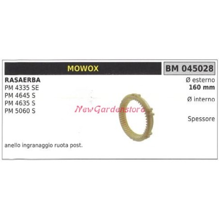 MOWOX Rasenmäher Mäherrad Zahnkranz PM4335 SE 045028 | Newgardenstore.eu