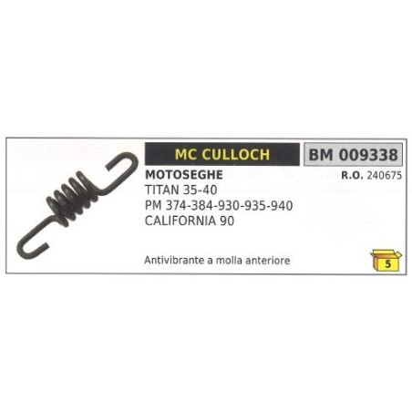 Antivibrante a molla anteriore MC CULLOCH motosega TITAN 35 40 PM 374 009338 | Newgardenstore.eu