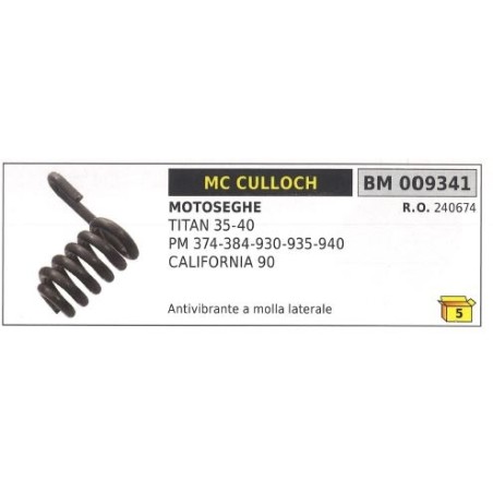MC CULLOCH seitlicher federbelasteter Schwingungsdämpfer TITAN 35 40 PM 374 009341 | Newgardenstore.eu