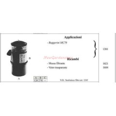 RUGGERINI oil filter for MC70 walking tractor 1201 | Newgardenstore.eu