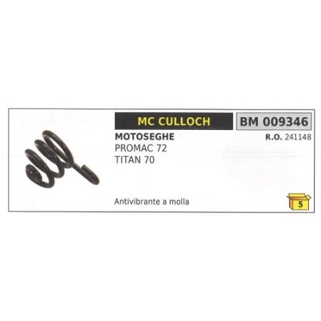 Spring Antivibration MC CULLOCH Chainsaw PROMAC 72 TITAN 70 009346 | Newgardenstore.eu