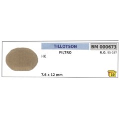 Filter, TILLOTSON chainsaw HK 7.6 x 12 mm 95-197