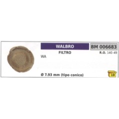 Filtro para motosierra WALBRO WA Ø 7,93 mm (tipo cónico) 140-49 | Newgardenstore.eu