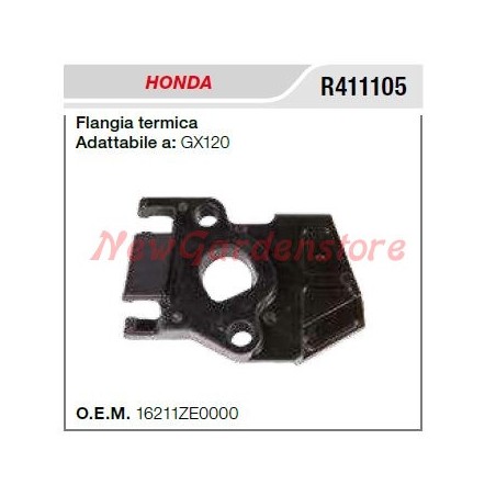 Flangia termica aspirazione HONDA motopompa GX120 R411105 | Newgardenstore.eu