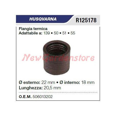 Flangia termica aspirazione HUSQVARNA motosega 139 50 51 55 R125178 | Newgardenstore.eu