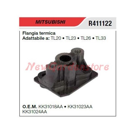 Flangia termica aspirazione MITSUBISHI tagliasiepe TL20 23 26 33 R411122 | Newgardenstore.eu