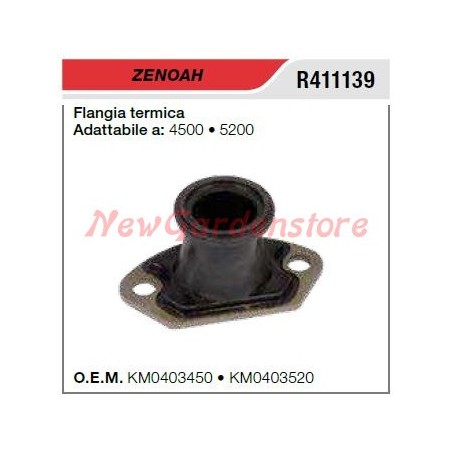 Flangia termica ZENOAH motosega 4500 5200 R411139 | Newgardenstore.eu