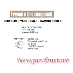 Frizione 100X75 motocoltivatore 401 402 403 ALN 330 BERTOLINI EMAK 15831 YABE | Newgardenstore.eu