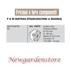 Frizione 15670 motozappa R5 compatibile F&M MATRAS FRANCESCHINI MASINA 9 cave | Newgardenstore.eu
