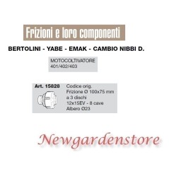 Frizione 3 dischi 12x15EV motocoltivatore 401 402 403 BERTOLINI EMAK15828 YABE | Newgardenstore.eu