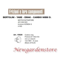 Frizione 3dischi 12x15EV motocoltivatore 401-403 Honda BERTOLINI EMAK15829 YABE | Newgardenstore.eu