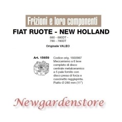 Embrayage 6 leviers disque roulement tracteur 680 780 VALEO 15659 FIAT NEW HOLLAND | Newgardenstore.eu