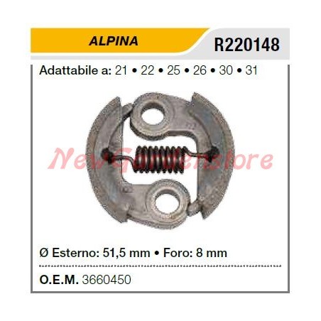 Embrague ALPINA para desbrozadoras 21 22 25 26 30 31 R220148 3660450 | Newgardenstore.eu