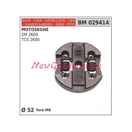 Complete clutch CINA chainsaw engine ZM 25600 TCS 2600 Ø 52 hole M8 029414 | Newgardenstore.eu