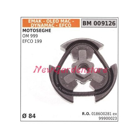 Embrague completo EMAK motor motosierra OM 999 EFCO 199 Ø 84 009126 | Newgardenstore.eu