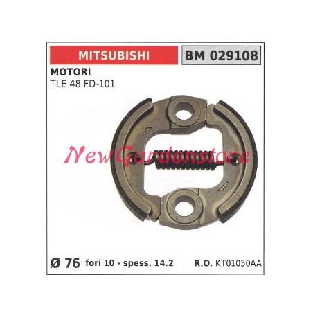 Embrayage complet MITSUBISHI moteur débroussailleuse TLE 48 FD-101 Ø 76 029108 | Newgardenstore.eu