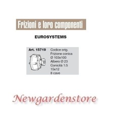Frizione conica albero 23 15x12 8cave compatibile EUROSYSTEMS 15719 | Newgardenstore.eu