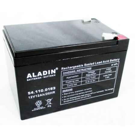 ALADIN 12V 12Ah links Pluspol hermetische Gel-Batterie für Rasentraktor | Newgardenstore.eu