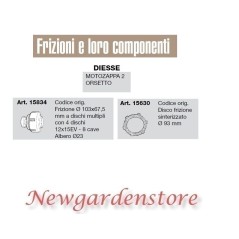 Frizione dischi multipli disco compatibile DIESSE motozappa 2 orsetto 15834 1563 | Newgardenstore.eu