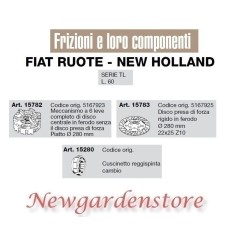 Frizione disco cuscinetto trattore serie TL L.60 15782 FIAT RUOTE NEW HOLLAND | Newgardenstore.eu