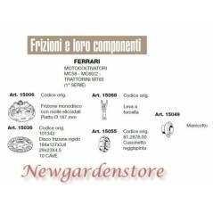 Frizione disco manicotto trattorino MT75 motocoltivatore MC58 MC60/2 FERRARI