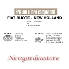 Clutch disc tractor series TL L.70 80 90 100 15787 FIAT WHEELS NEW HOLLAND | Newgardenstore.eu