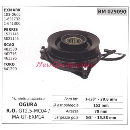 Electromagnetic clutch ogura lawn mower exmark ferris scag 029090 | Newgardenstore.eu