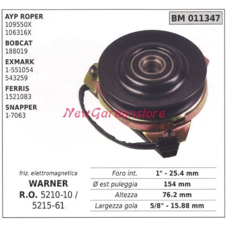 Elektromagnetische kupplung warner rasenmäher ayp roper bobcat 011347 | Newgardenstore.eu