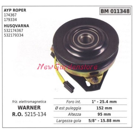 Elektromagnetische Kupplung warner rasenmäher ayp roper husqvarna 011348 | Newgardenstore.eu