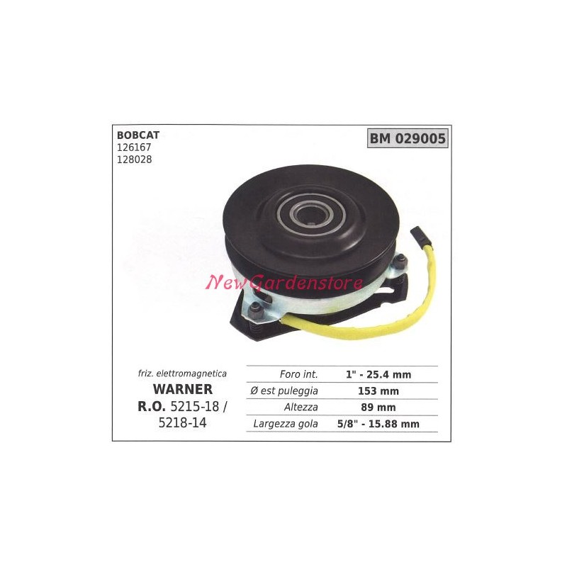 Embrayage électromagnétique warner tondeuse bobcat 029005