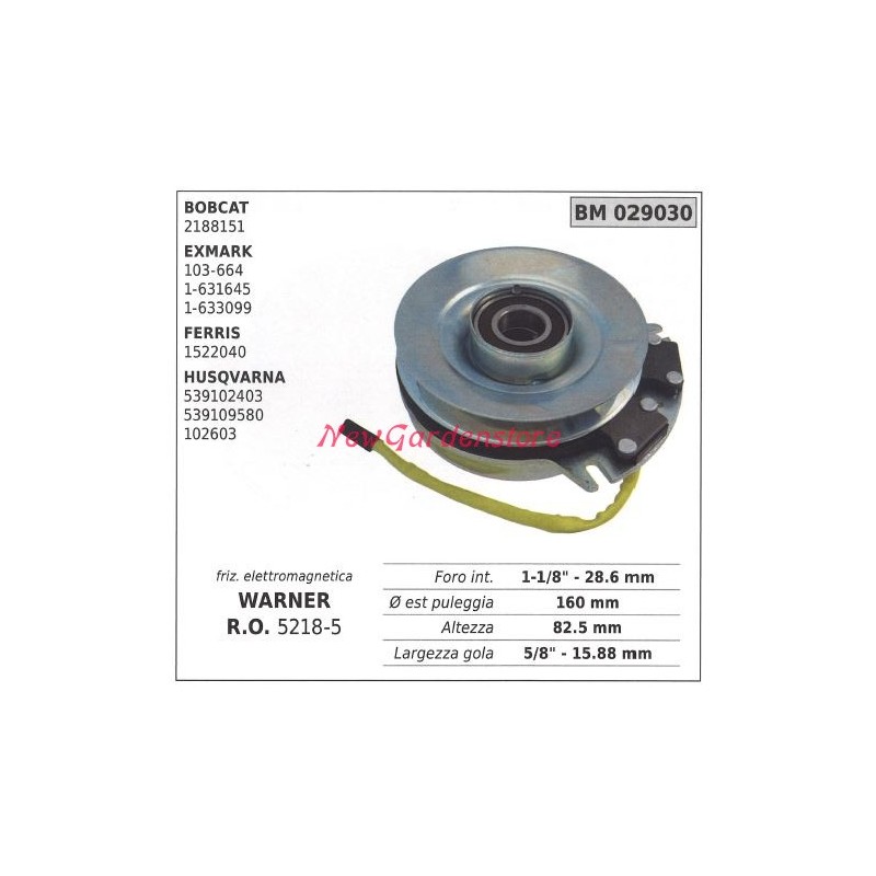 Elektromagnetische Kupplung warner rasenmäher bobcat 029030