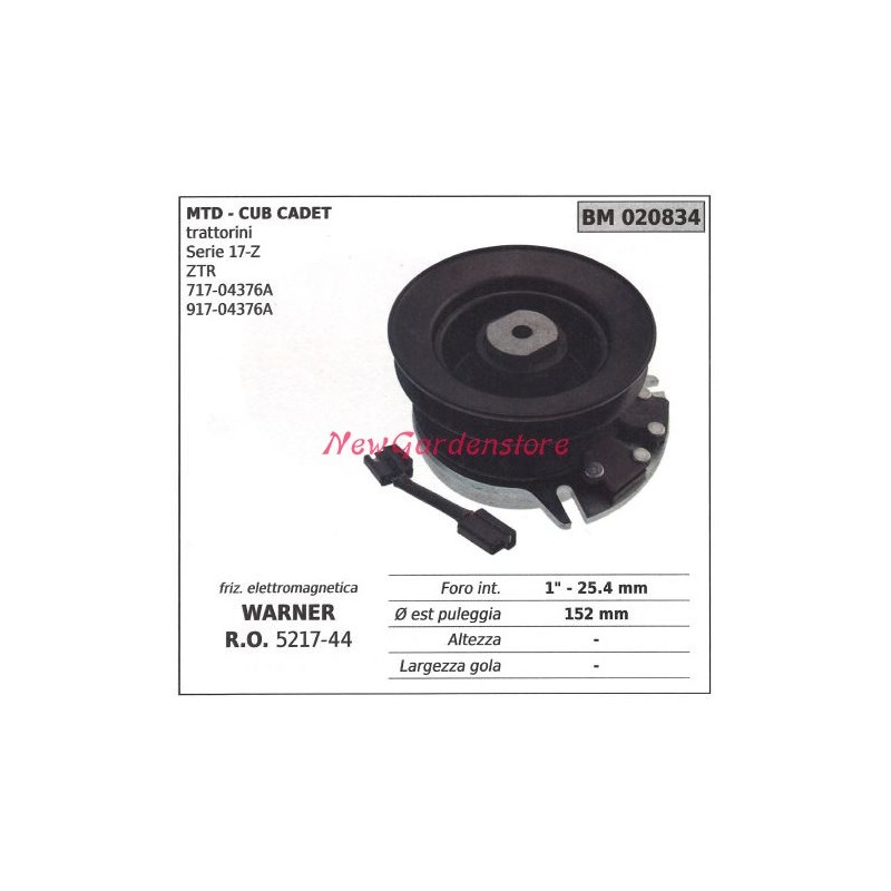 Elektromagnetische Kupplung warner rasenmäher rasenmäher cub cadet 020834