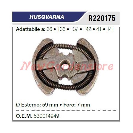 Embrayage pour tronçonneuse HUSQVARNA 36 136 137 142 41 141 R220175 | Newgardenstore.eu