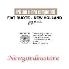 Clutch mechanism 5 shovels 280mm tractor TN 75 series FIAT NEW HOLLAND 15793 | Newgardenstore.eu