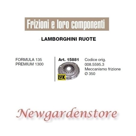 Clutch mechanism tractor LAMBORGHINI 15881 Formula 135 Premium 1300 350mm | Newgardenstore.eu