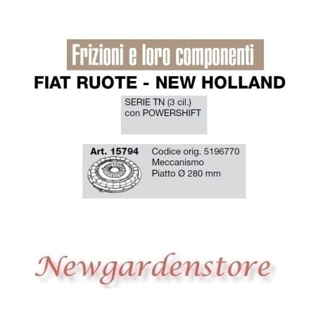 Frizione meccanismo trattore serie TN POWERSHIFT FIAT NEW HOLLAND 15794 5196770 | Newgardenstore.eu