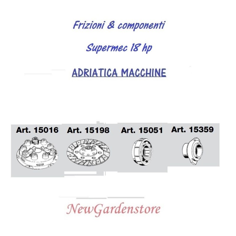 Frizione monodisco disco manicotto cuscinetto ADRIATICA MACCHINE SUPERMEC 18HP