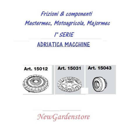 Embrague monoplato MASTERMEC L2 1Series ADRIATICA MACCHINE | Newgardenstore.eu