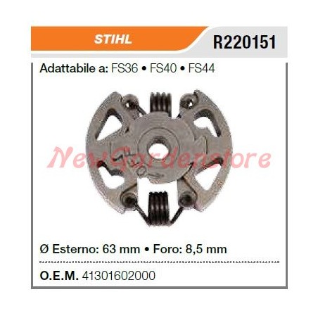 Embrayage STIHL pour débroussailleuse FS36 FS40 FS44 R220151 | Newgardenstore.eu