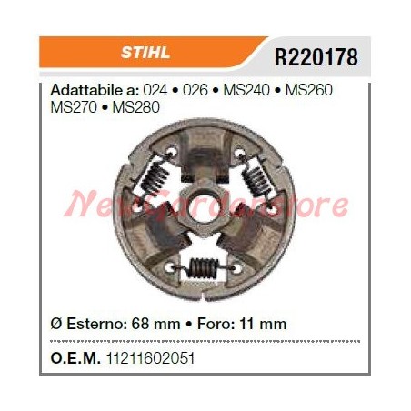 STIHL chainsaw clutch 024 026 MS240 MS260 MS270 MS280 R220178 11211602051 | Newgardenstore.eu