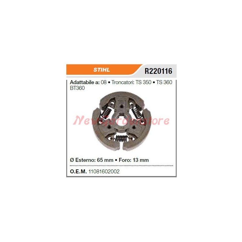 Embrague motosierra STIHL 08 compatible desbrozadora TS350 360 1108-160-2002