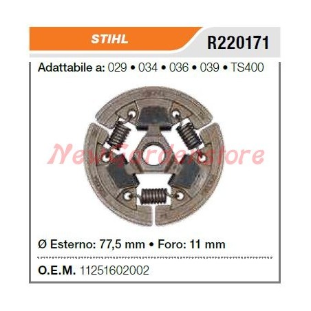 Embrague para motosierras STIHL 029 034 036 039 TS400 R220171 | Newgardenstore.eu