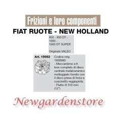 Embrague tractor 850 850DT 1000 SUPER VALEO 15662 FIAT NEW HOLLAND plano 310mm | Newgardenstore.eu