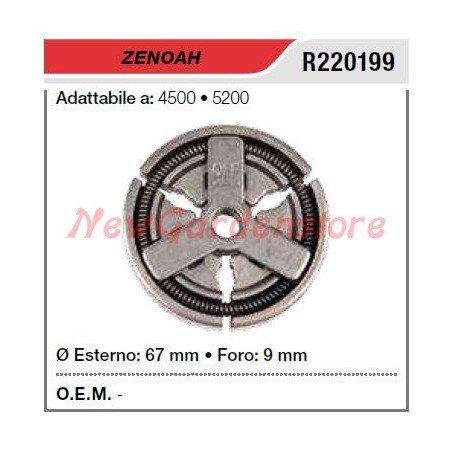 Embrayage pour débroussailleuse ZENOAH 4500 5200 R220199 | Newgardenstore.eu