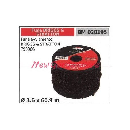 Briggs&stratton corde de démarrage 790966 Ø 3.6 x 60.9m 020195 | Newgardenstore.eu
